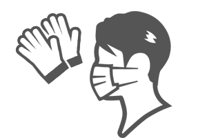 スタッフのマスク着用